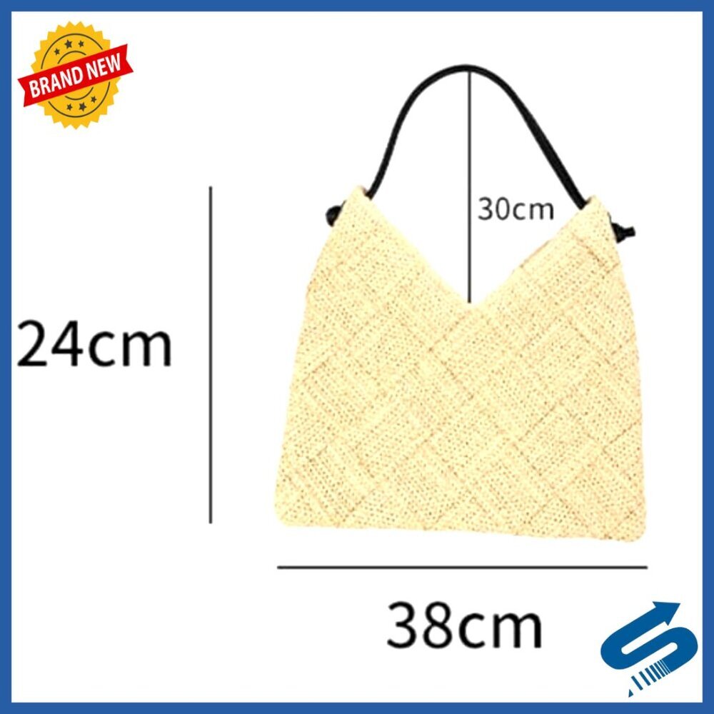 Large Straw Hobo Bag Tote Handbag Shoulder Bag for Beach Travel Vacation - Picture 2 of 6
